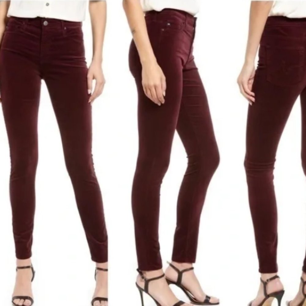 The Farrah Skinny High Rise Skinny Size 28. NEW with Tags. Burgandy velvet.